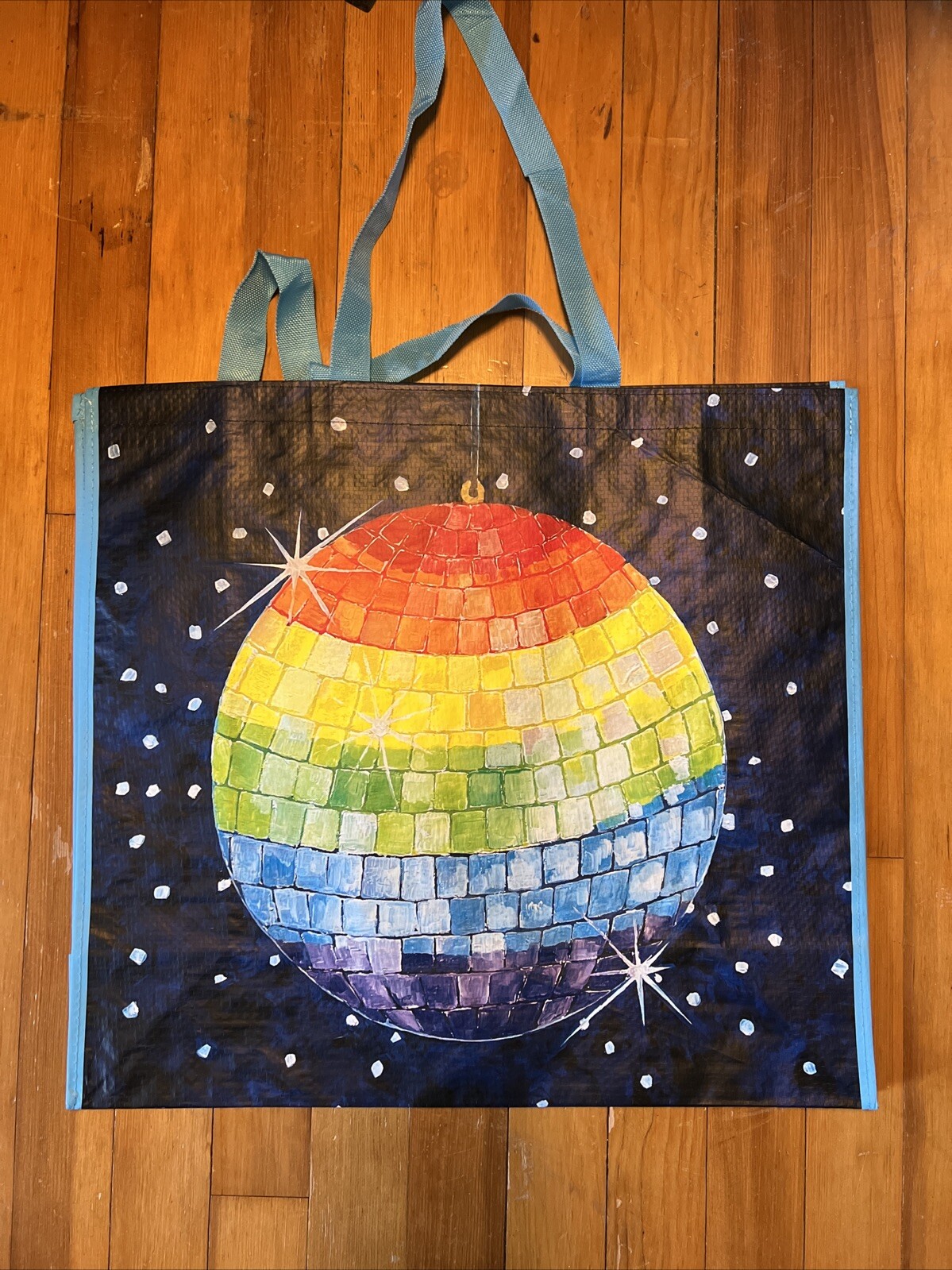 NEW TJX Shopping Bag PRETTY MIRROR BALL Colorful 🌈Reusable Tote Bag