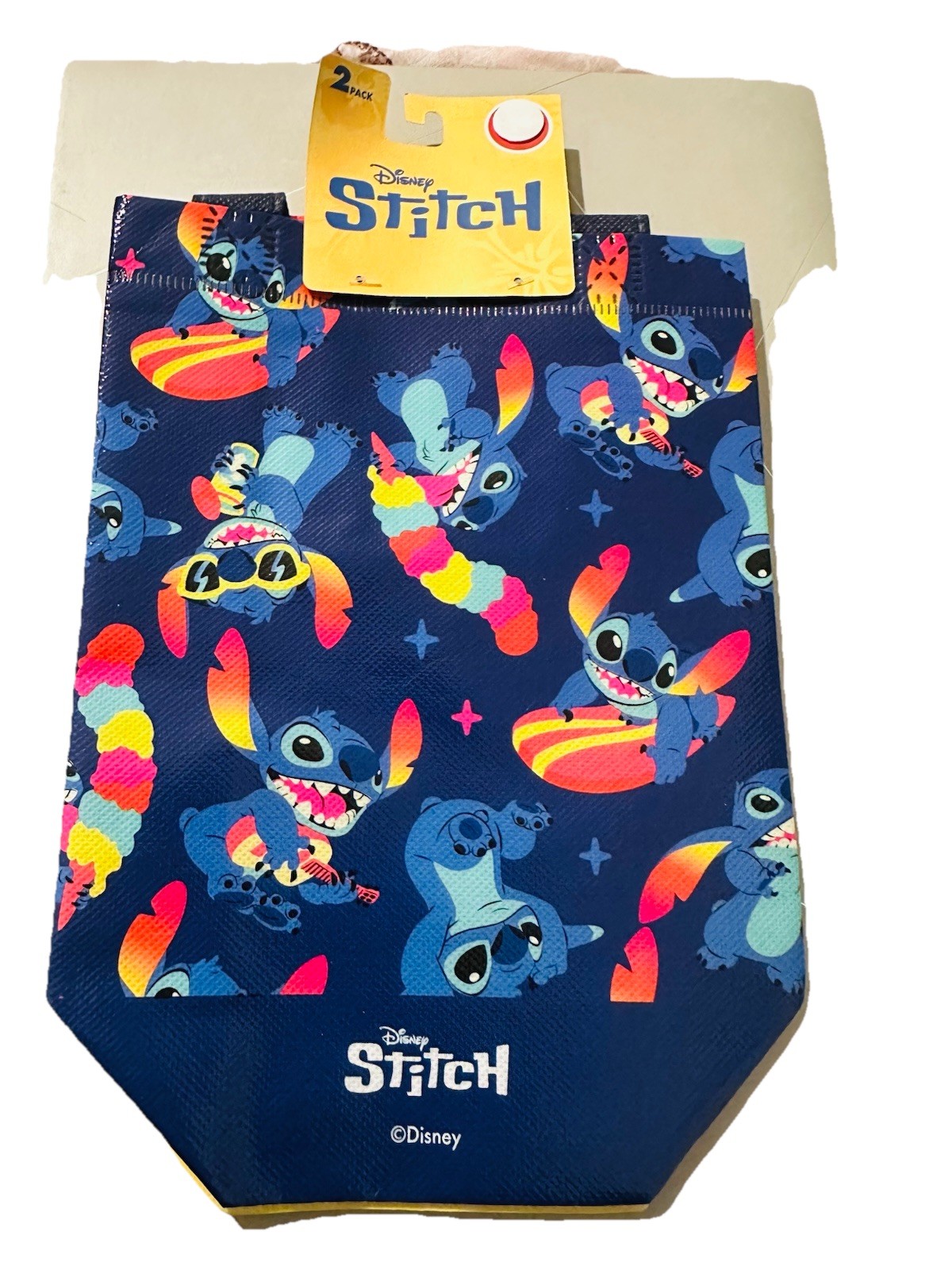 2 Pack Stitch 7x8x3.5 Inch Bags Kids Character Party W/Handles