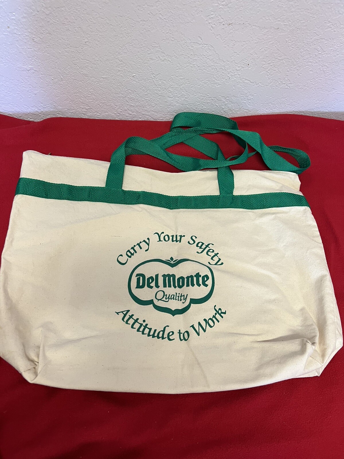 Vintage Del Monte “Attitude To Work” 100% Cotton Oversized Reusable Tote Ba