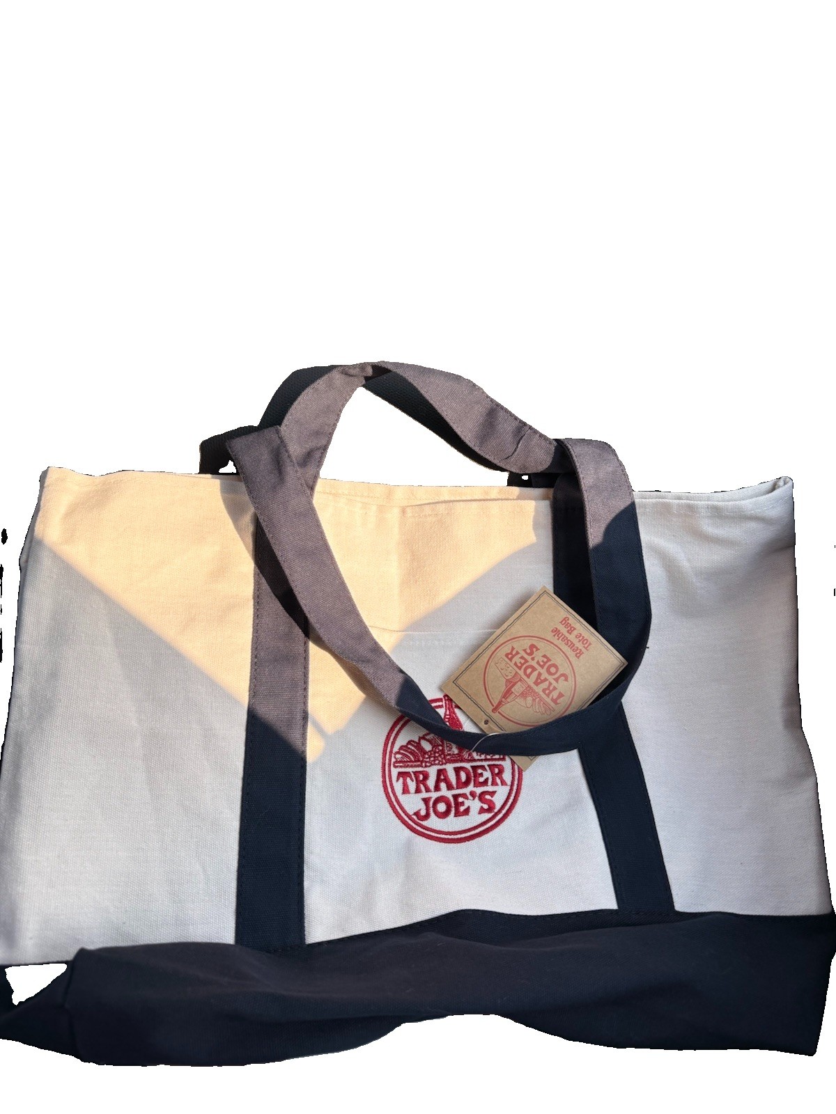 Trader Joe’s Canvas Tote Shopping Bag – LARGE CLASSIC NAVY BLUE – NEW TAGS US