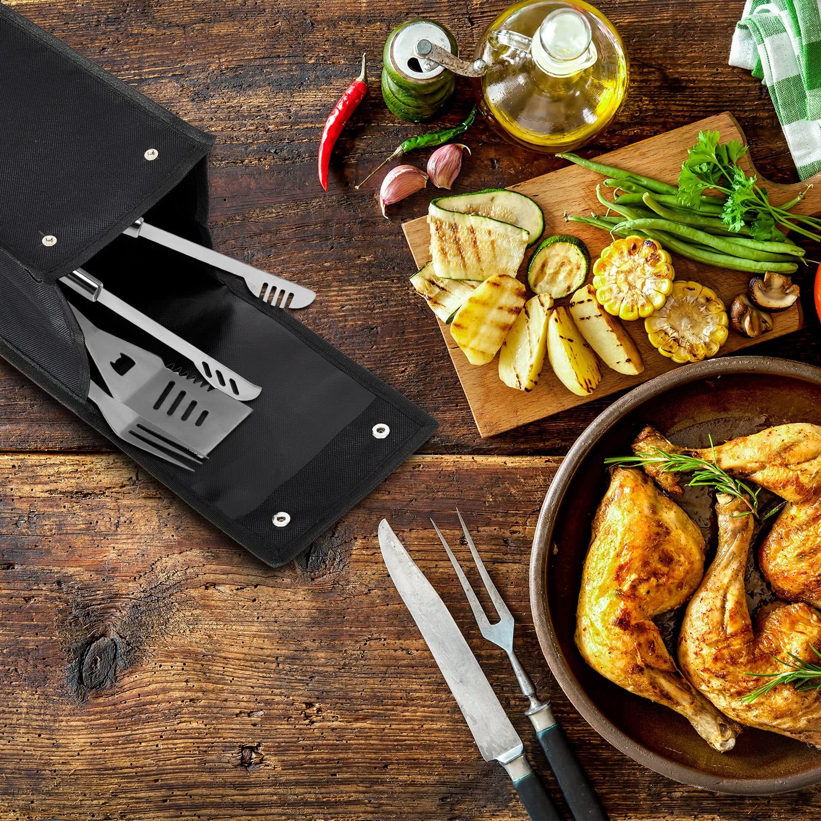 Amylove 1 pcs Grill Utensil approx. 6 inches x 6 x 20 inches, Black