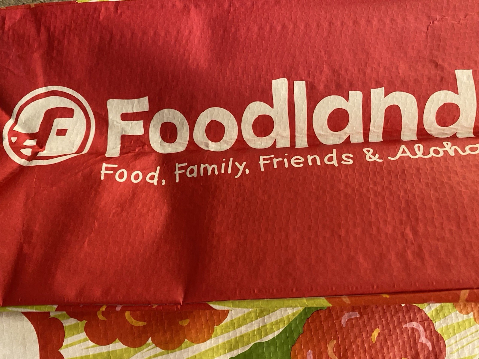 Foodland Hawaii Shopping Grocery Bag Lychee NWT Reusable Aloha Water Repellent