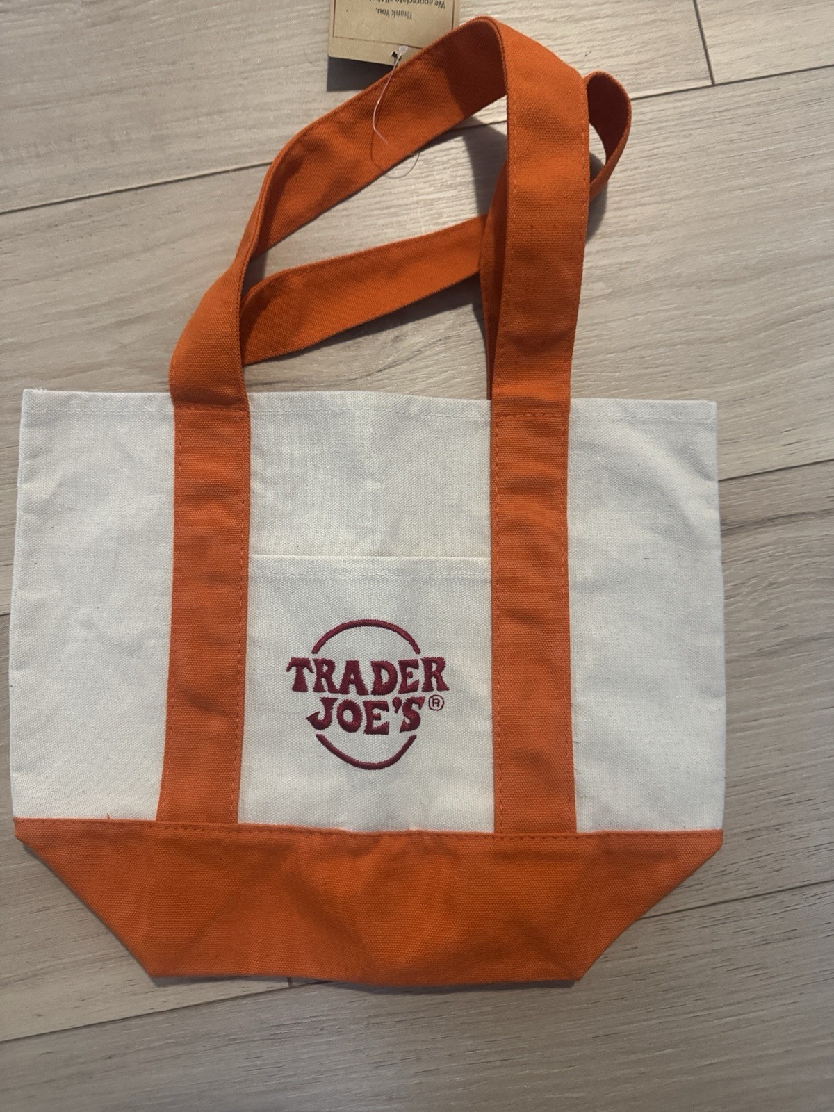 Trader Joe’s Mini Canvas Tote ONLY GIVEN!TO(Friend and family)SmallOrange/White