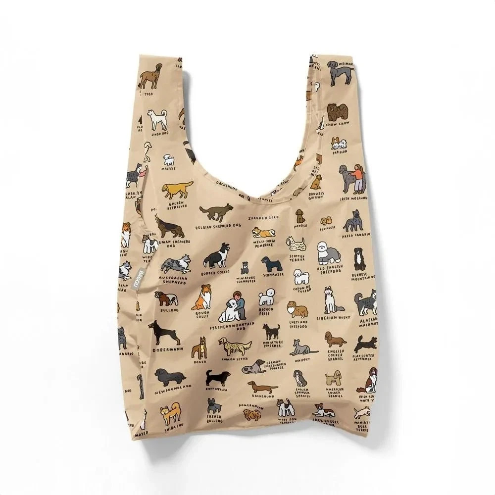 BAGGU Standard Reusable Eco Bag Dogs Design Zero Per Zero Collab Recycled Nylon
