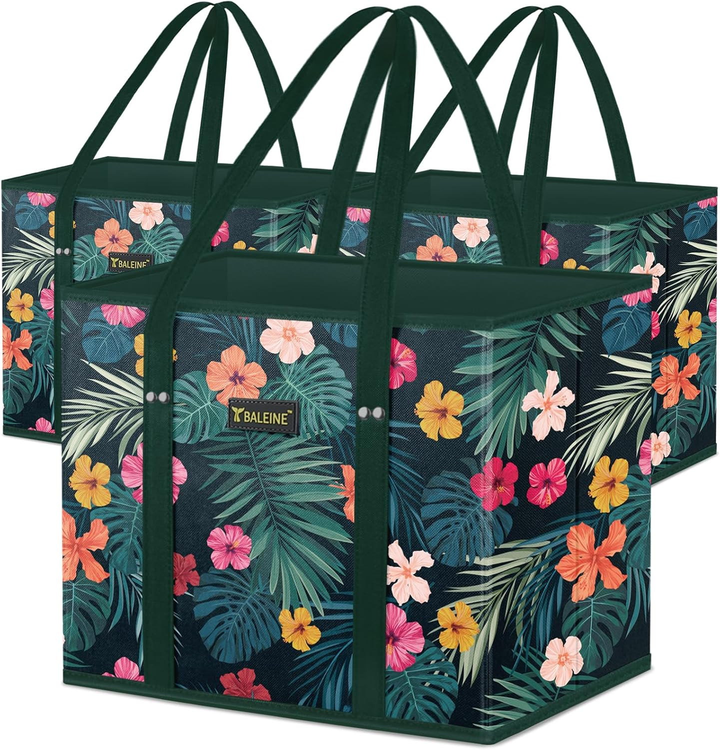 3Pk Reusable Grocery Bags, Foldable Shopping Bags for Groceries with Reinforc…