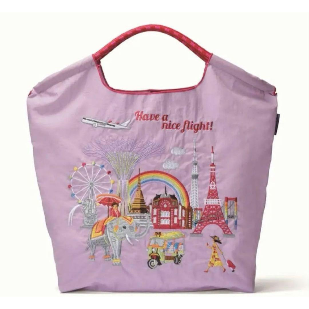 [US Tax Paid] Ball&Chain JAL Int’l Limited Embroidered Shopping Bag Lilac NEW