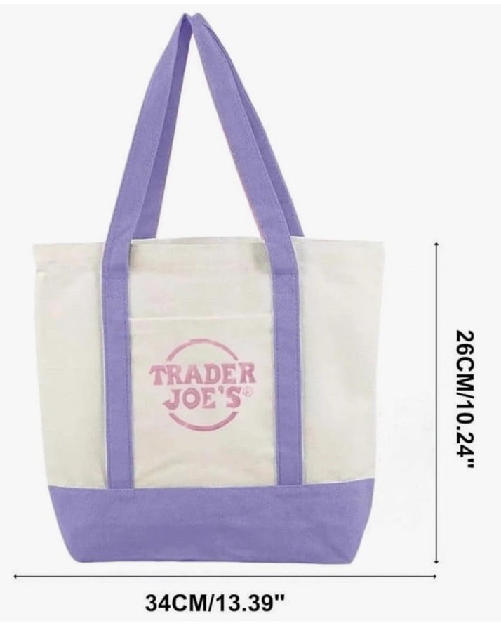 Trader Joe’s Canvas Reusable Shopping Bags Set of 4 Foldable 34cm x 26cm