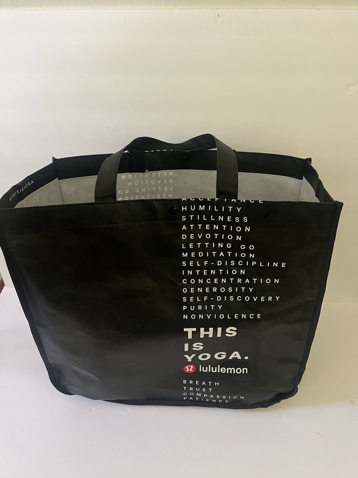 2 Lululemon Bag Snap button Closure Reusable Tote Shopping Bag Large and Small