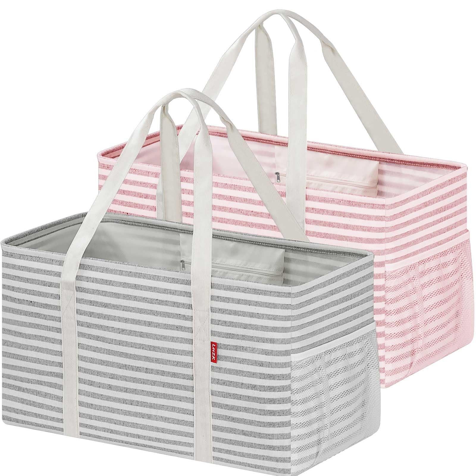 LHZ.K Standing Extra Large Utility Tote Bag 2 Pack, Reusable Grocery Bags wit…