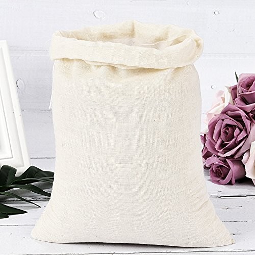 Pangda 20 Pcs Muslin Bags 8×10 Inches, Cloth Bags with Cotton Drawstring Fabr…