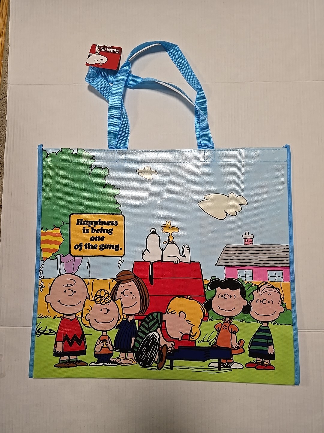 Peanuts Snoopy & Gang XLarge Durable Reusable Tote Bag 19.5×17 Collectable Bag.