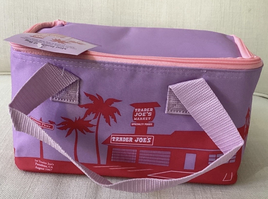 NEW! Trader Joe’s Mini Insulated Bag 1.5 Gallons Pink/Purple-New Beautiful
