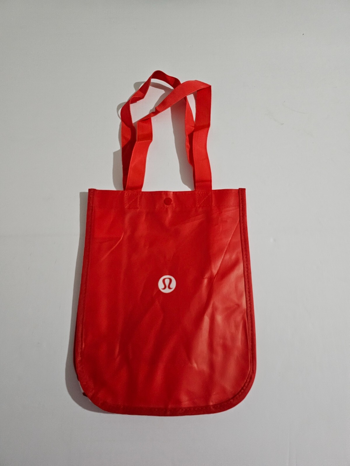 Lululemon Reusable Shopping Bag Logo Red w/ Snap Closure (Small)