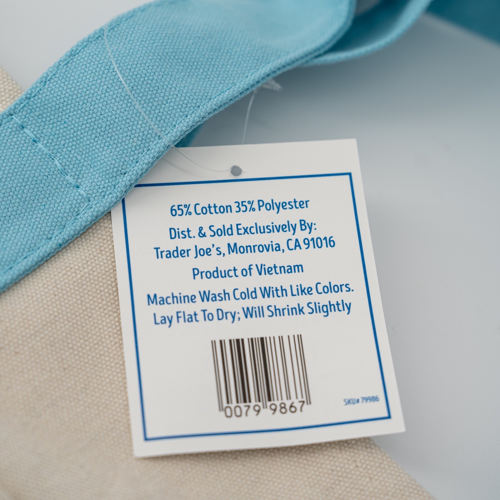 Trader Joe’s Pastel Mini Canvas Tote Bag 2025 LIMITED EDITION BLUE