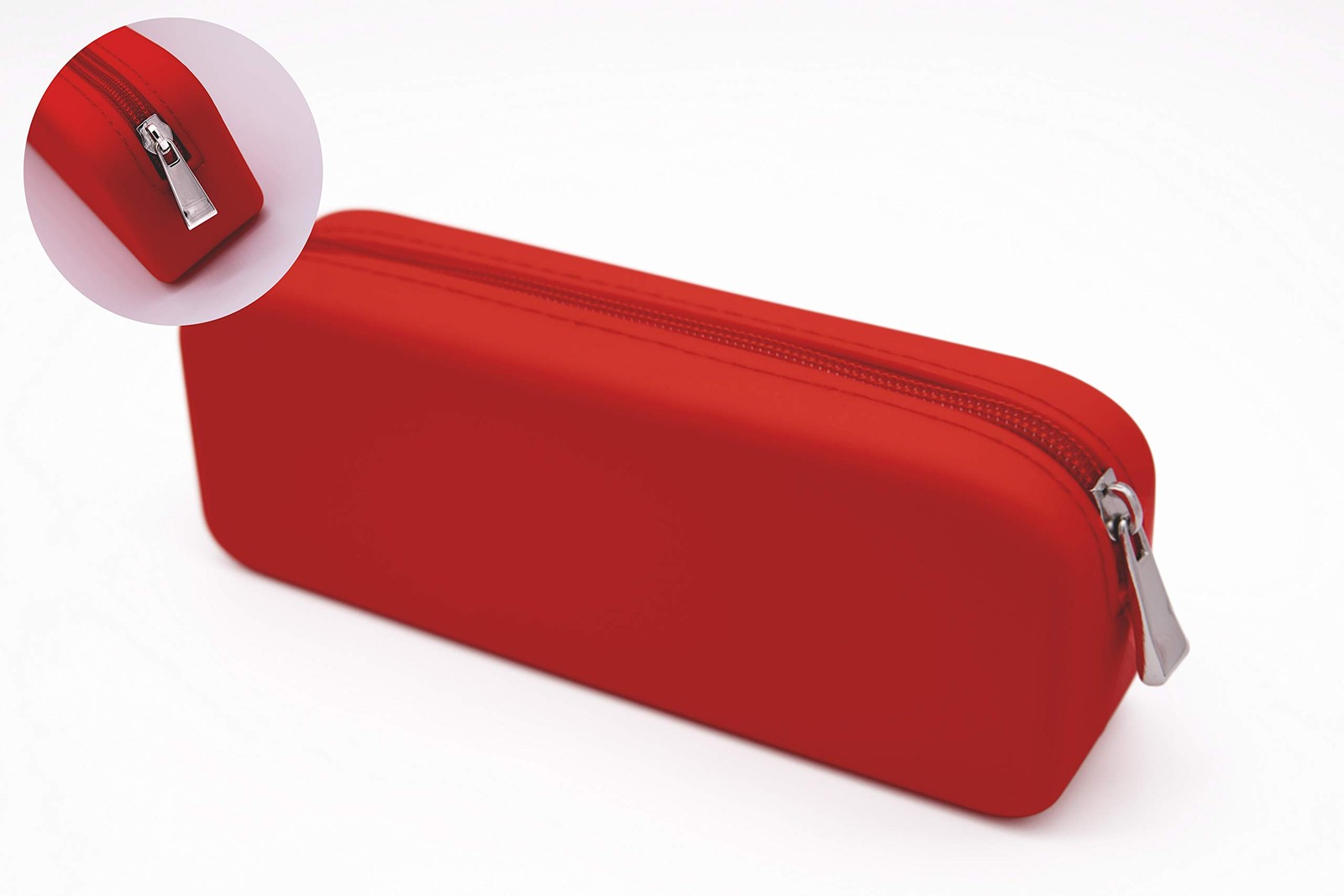 Gorgcase Silicone Pen Pencil Bag case with Zipper, 31.1 cubic inches, Red