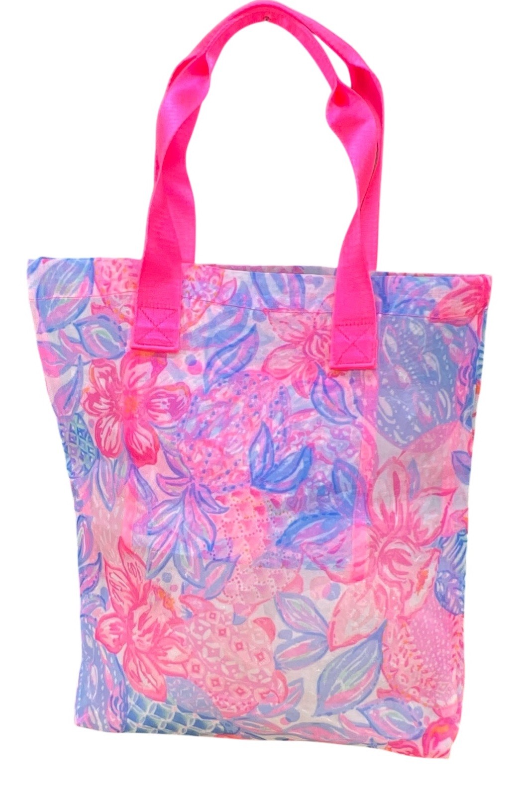Lilly Pulitzer Snappy Turtle MESH SHOPPER TOTE BAG Reusable Grocery Shopping Bag