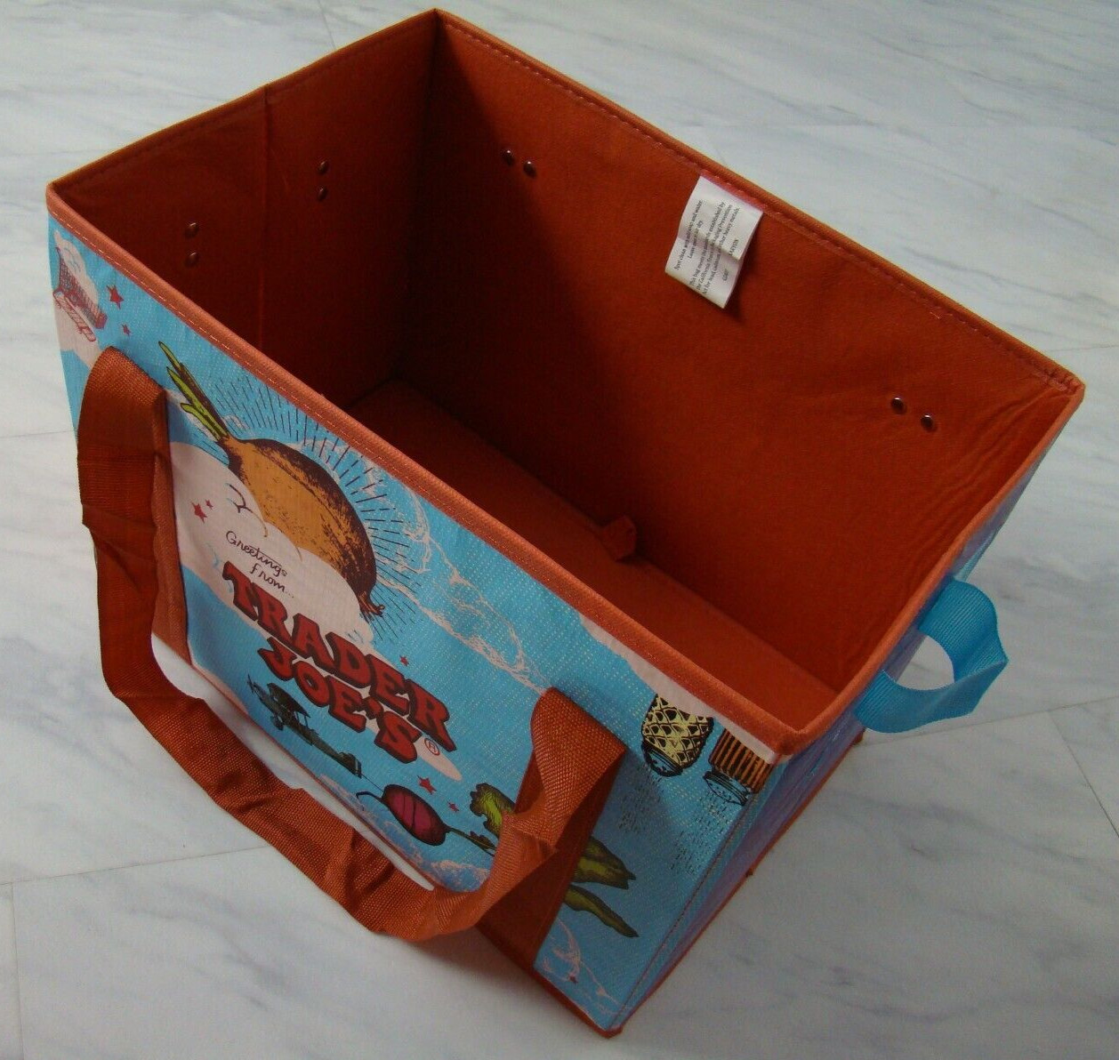 New Trader Joe’s Stand Up Collapsible Reusable Grocery Tote Shopping Bag