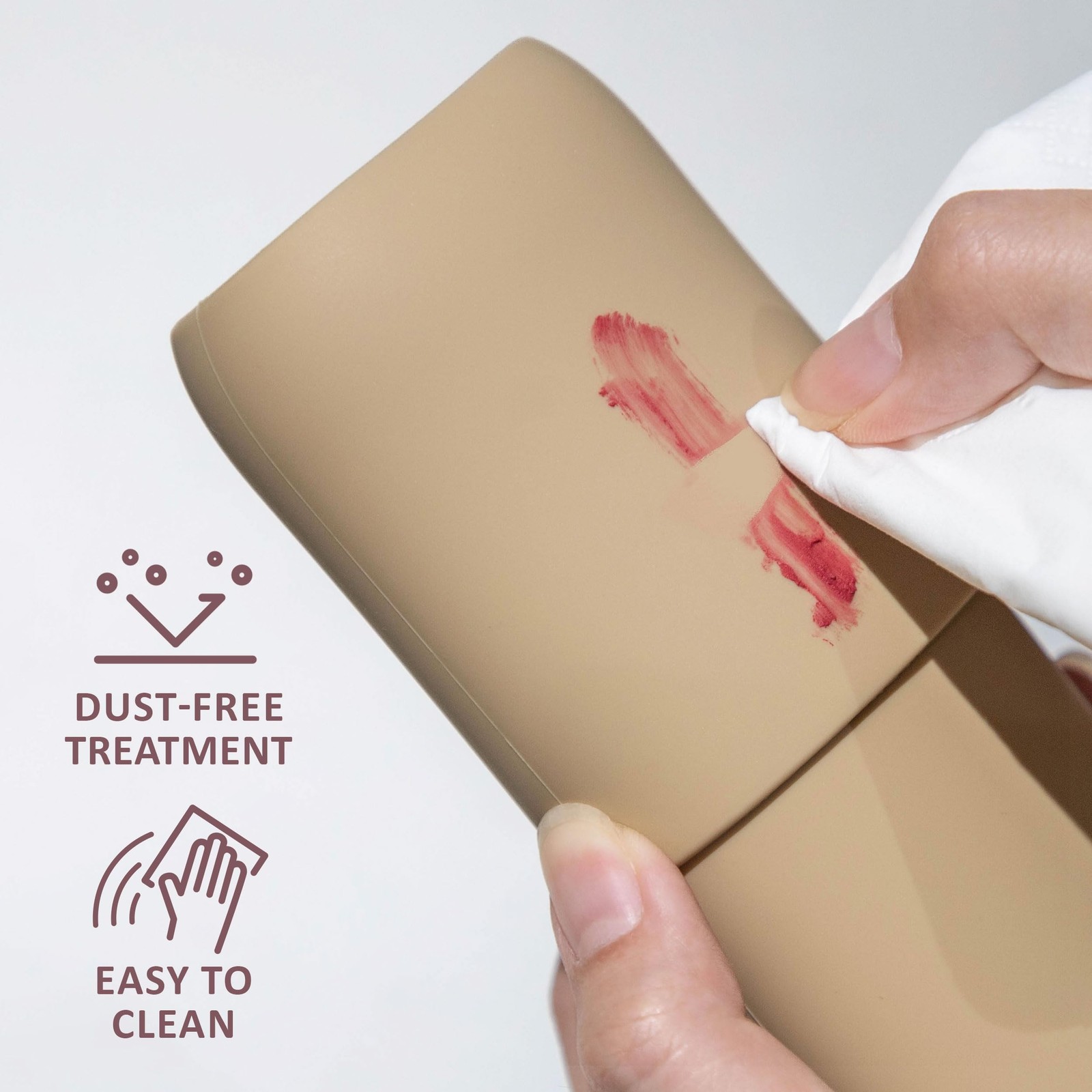 zoka Silicone Makeup Brush Holder, Travel Case, Warm Taupe