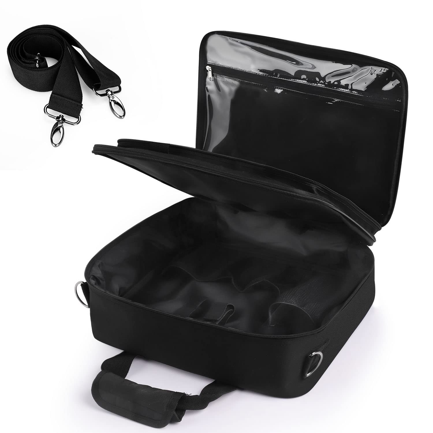 Barber Hairdryer Carrying Case – Hairstylist Travel Bag with Large, Black