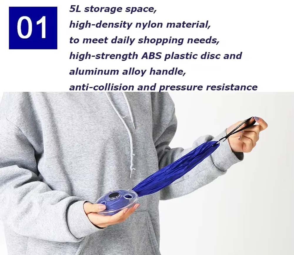 Durable Foldable Versatile Stylish Modern Roomy Disc-Shaped Storage Shopping Bag