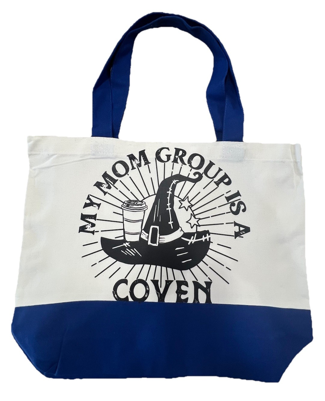 New Silkfly 18”x15” Canvas Bag with Handles “Mom Group Coven”