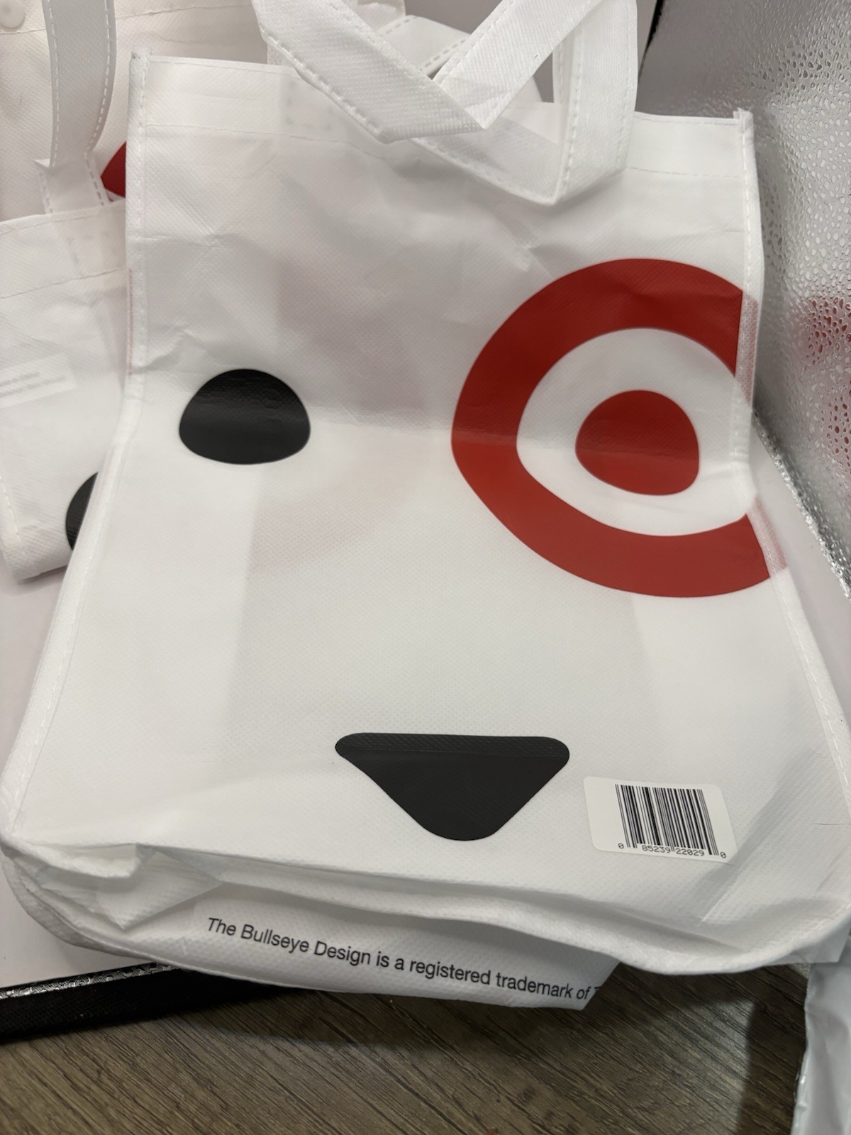 Set Of 5 Bullseye Dog Reusable Bags Snap Closure 12”x9”