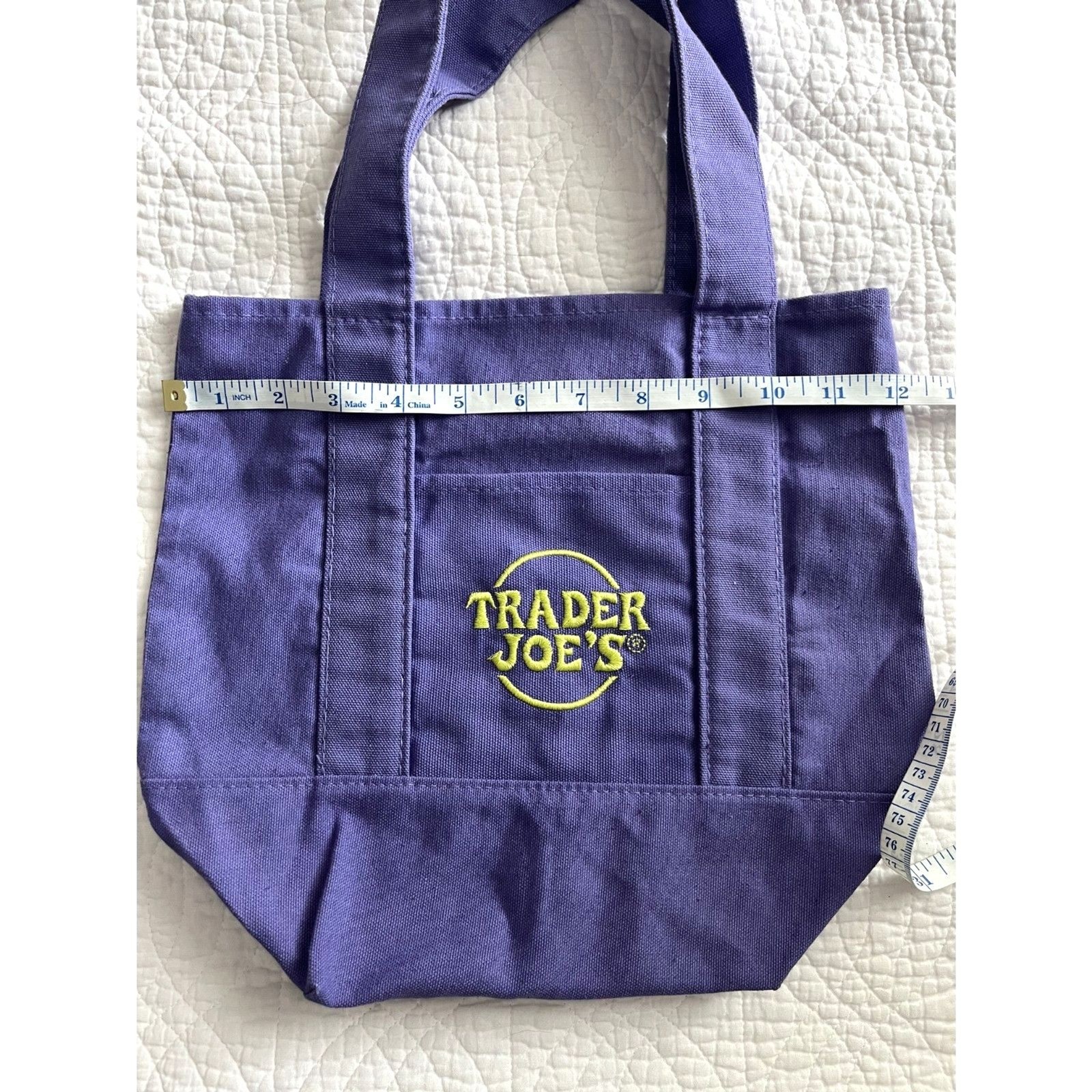 Trader Joe’s Canvas Mini Tote Bag Purple 2025 Halloween Limited Edition Rare