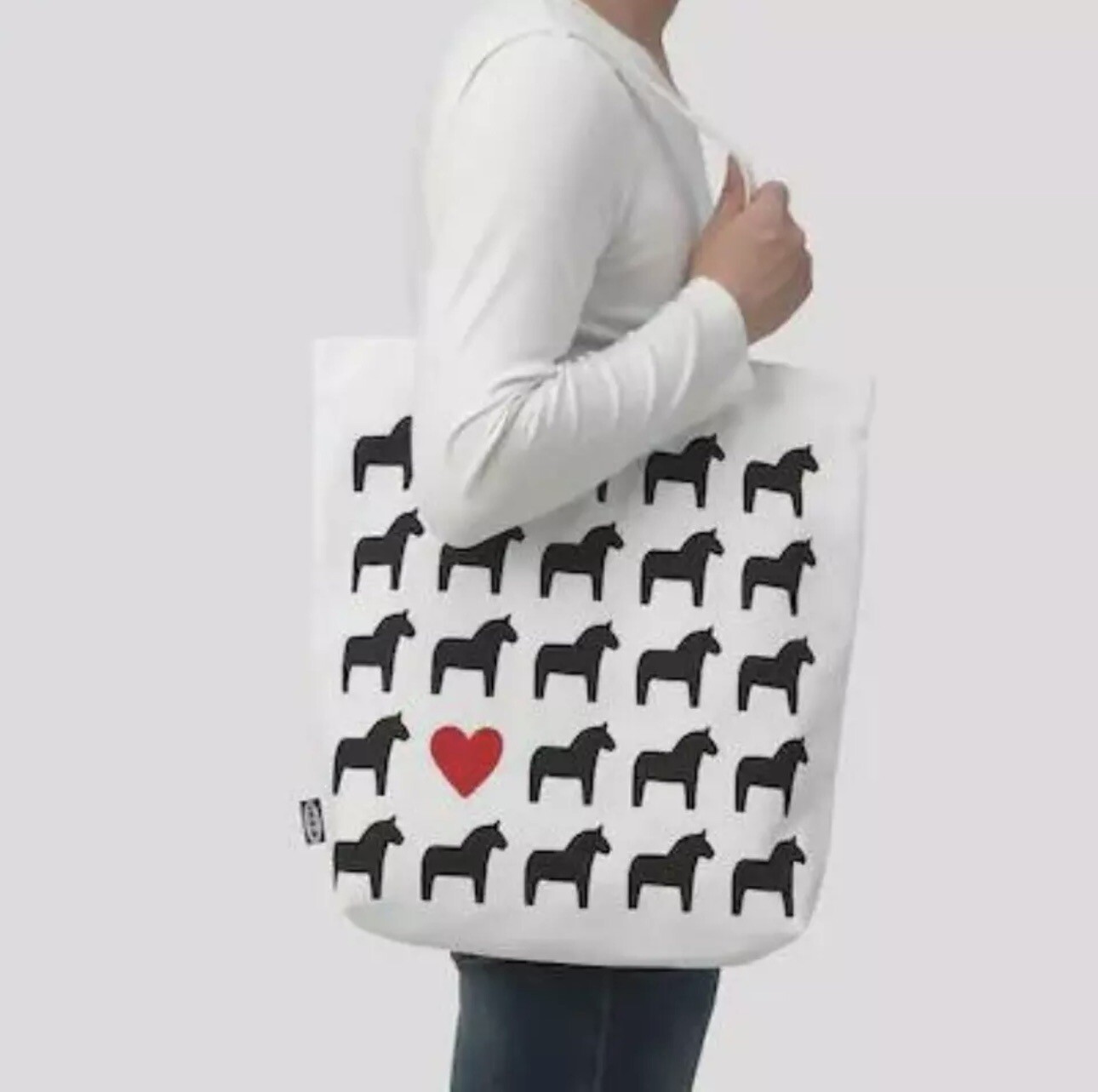 IKEA Hasthage Horse Heart Bag Reusable Cotton Bag & Portable mobile phone stand