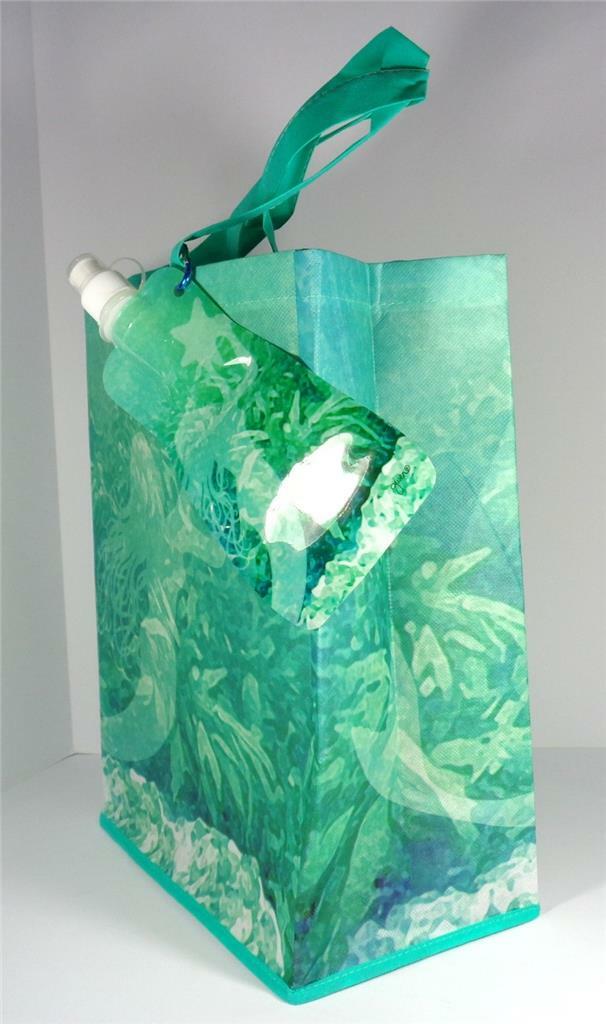 NAUTICAL MERMAID STARFISH SEA LIFE RECYCLED MATERIAL BEACH BAG & WATER BOTTLE