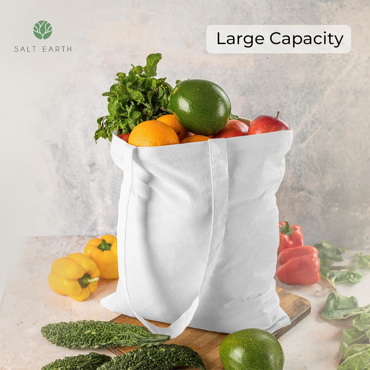 100% Cotton Tote Bag, Canvas Tote Bags Bulk, Reusable Totes for Grocery, Shoppin