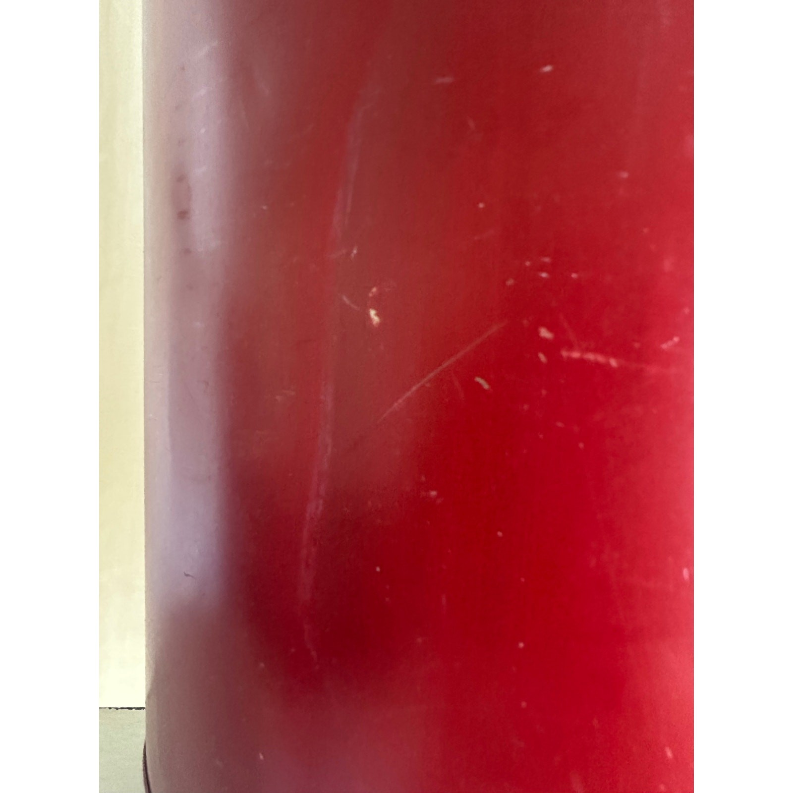 Vintage Hand Painted Trash Can Metal pagoda Chinoiserie tole burgundy red gold