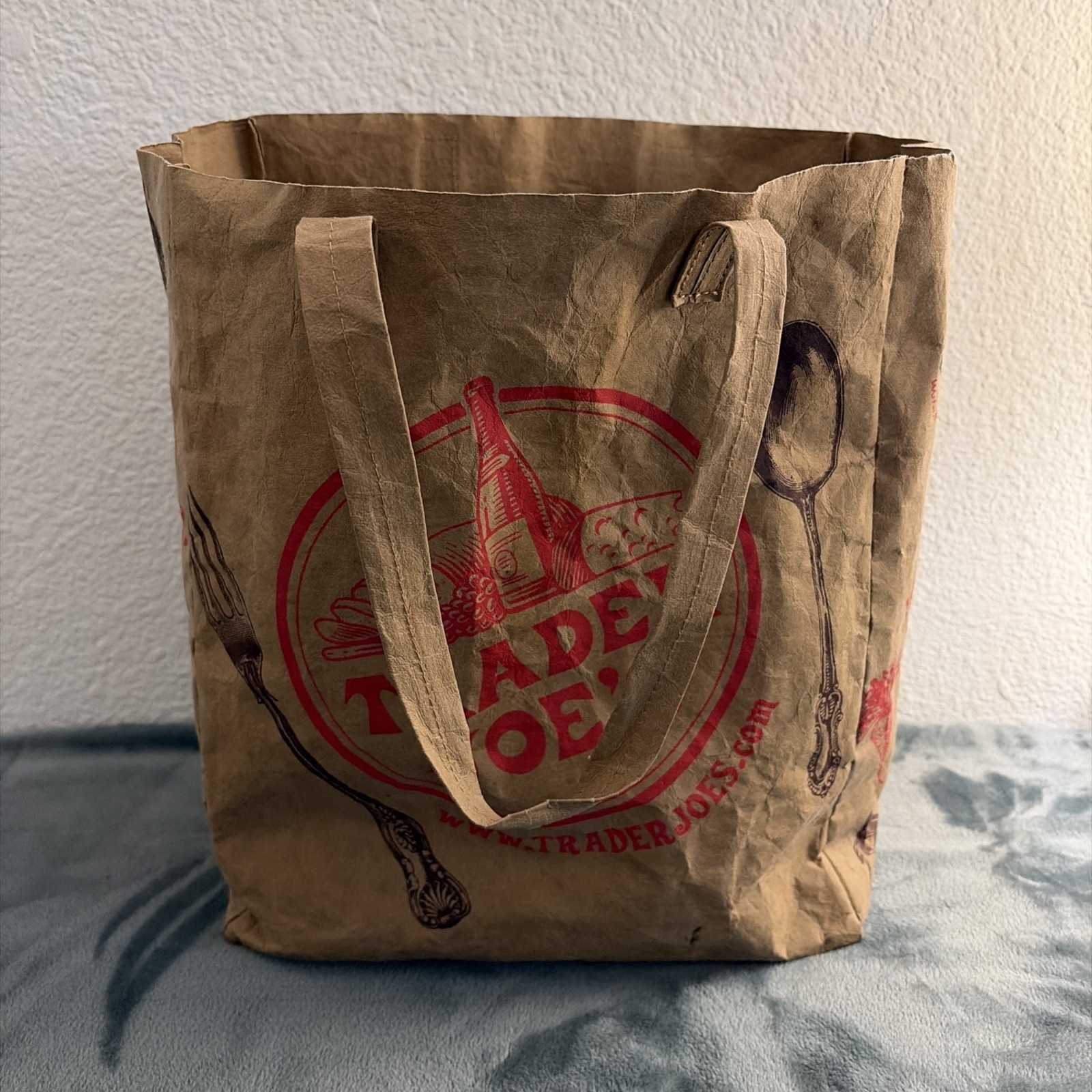 Trader Joe’s Washable Reusable Paper Shopping Bag Brown