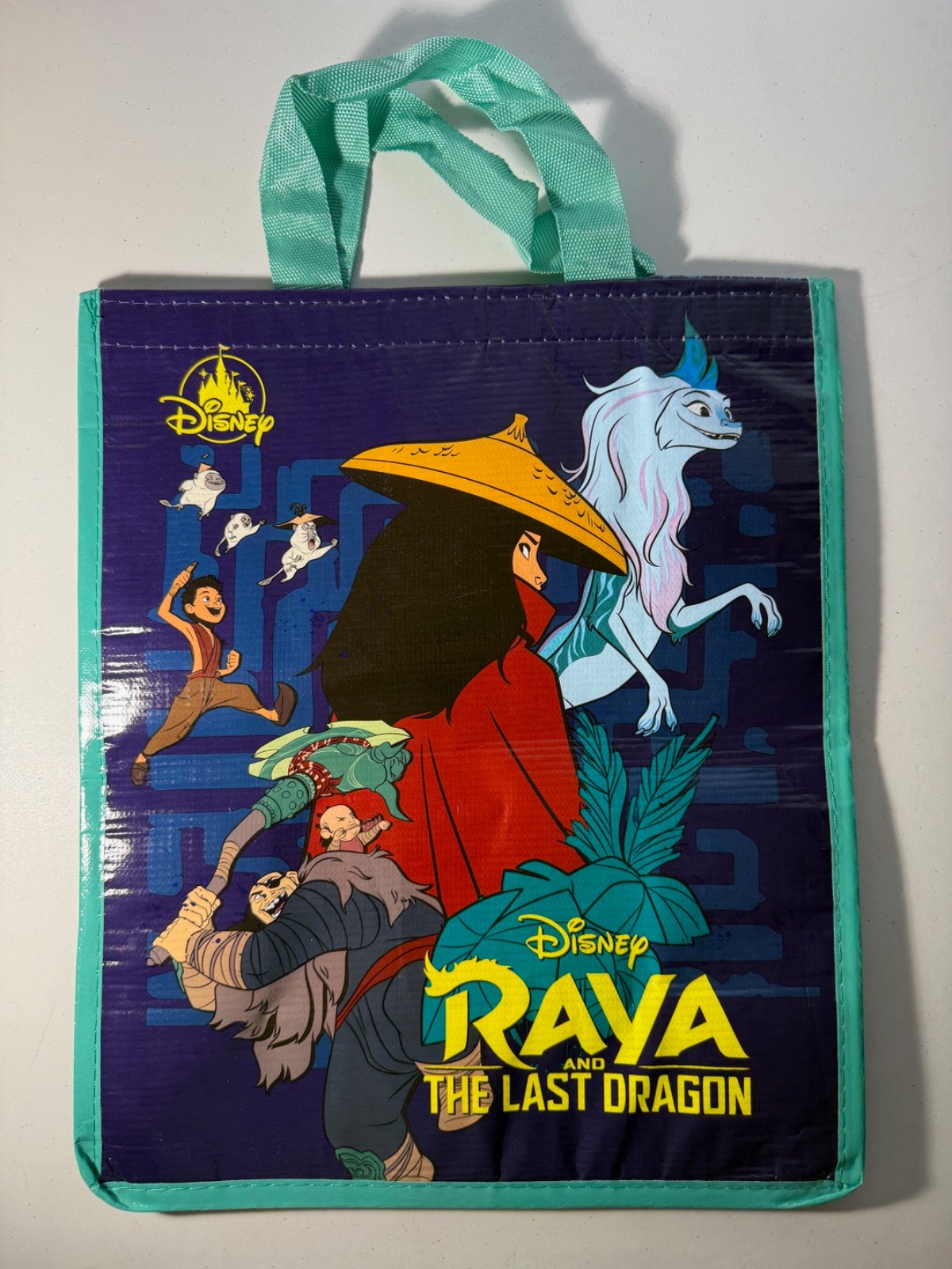 Disney Store Raya and the Last Dragon Tote Bag – Open Dimensions are 13x15x6in.