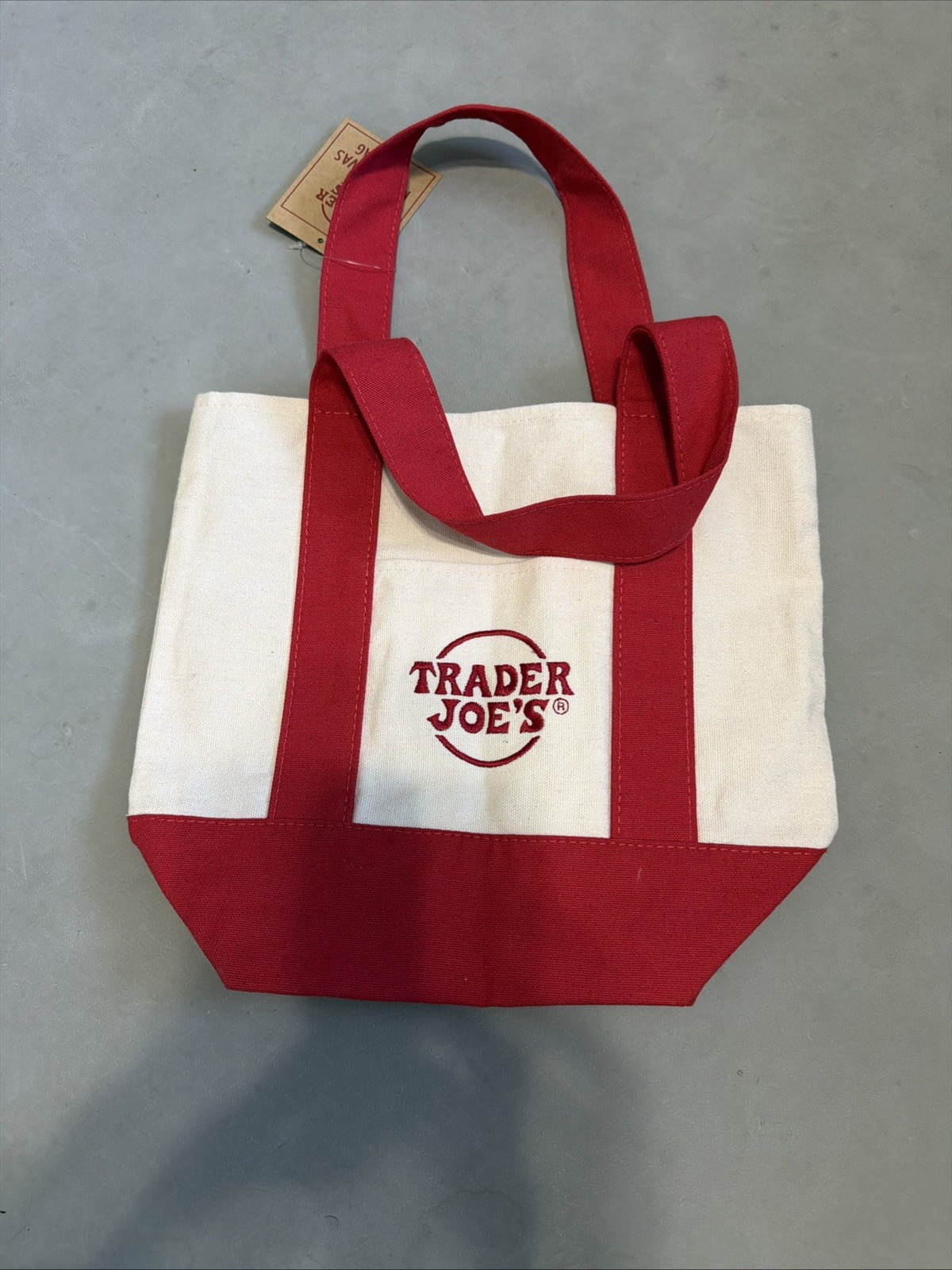 Trader Joe’s – Mini Canvas Tote Bag – Red – Holiday 2025 -Limited Edition Rare