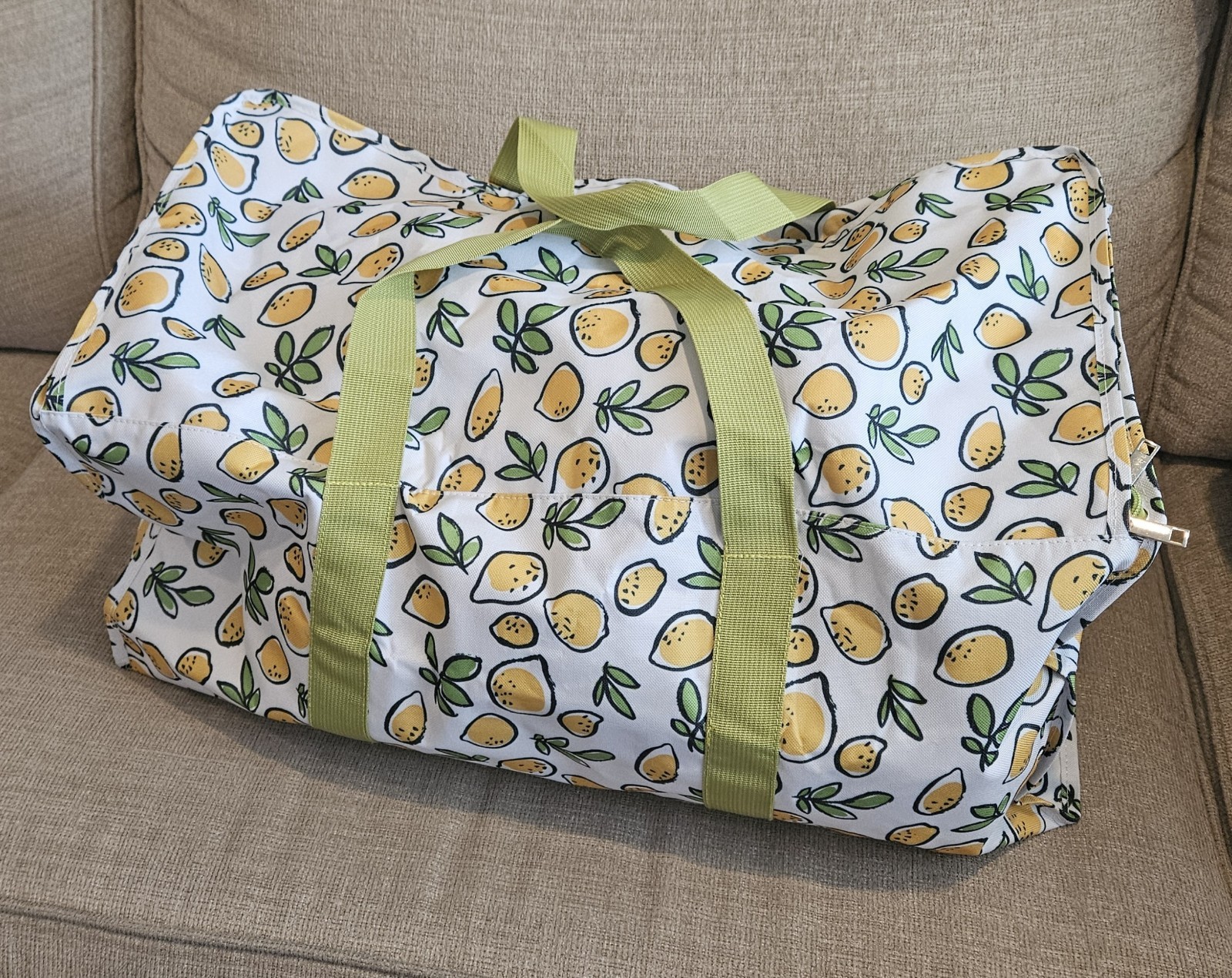 2 Pk Reusable Moving Bags Lemon Print, NEW