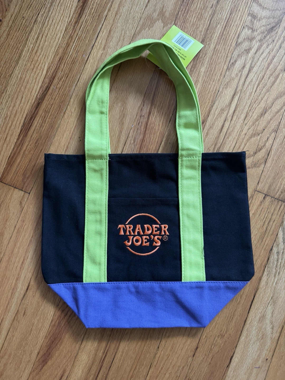 Trader Joe’s Crew Black Green Purple Mini Canvas Tote Bag Halloween Fall Autumn