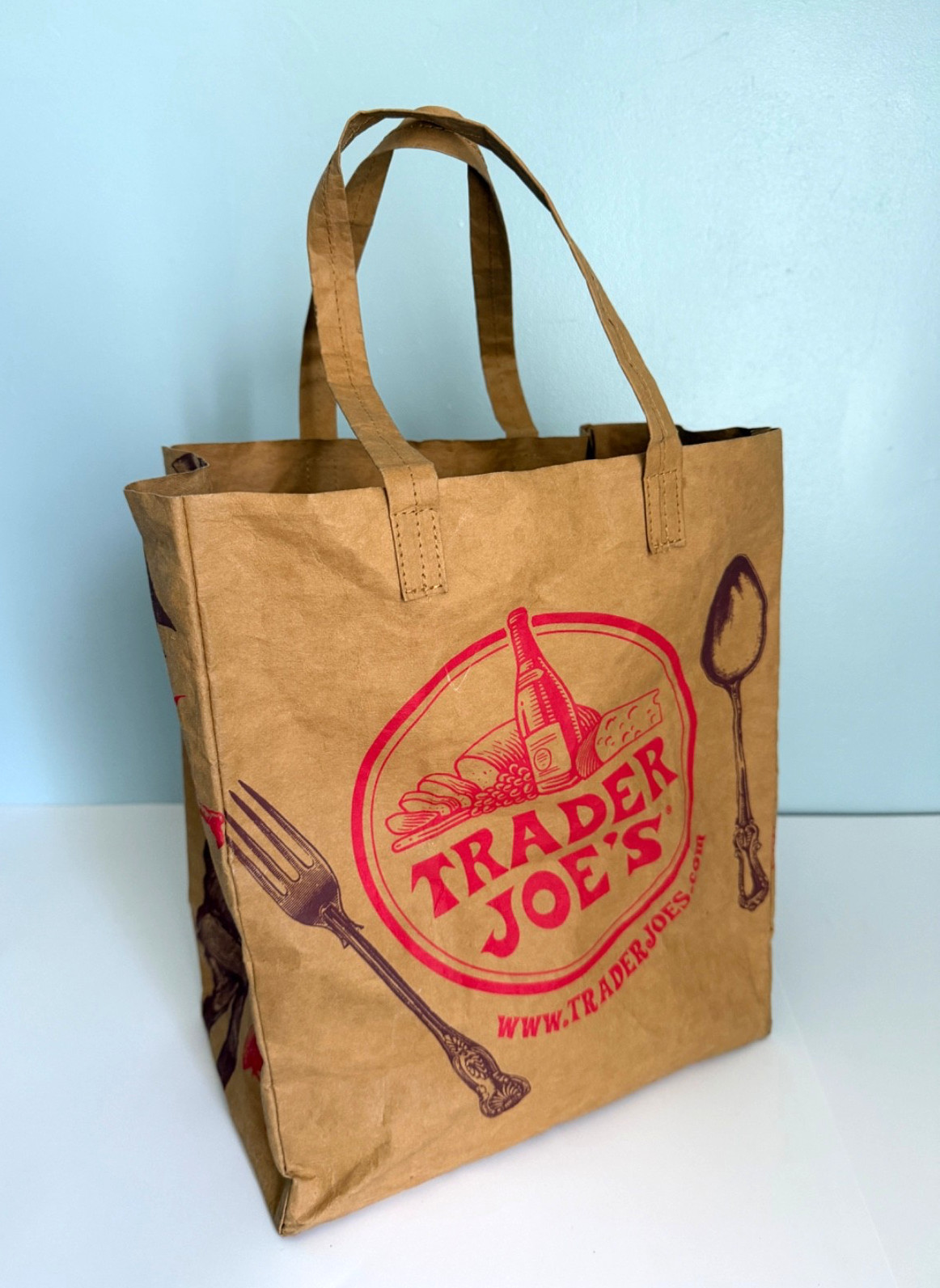 Trader Joe’s Reusable Washable Brown Paper Bag Grocery Tote
