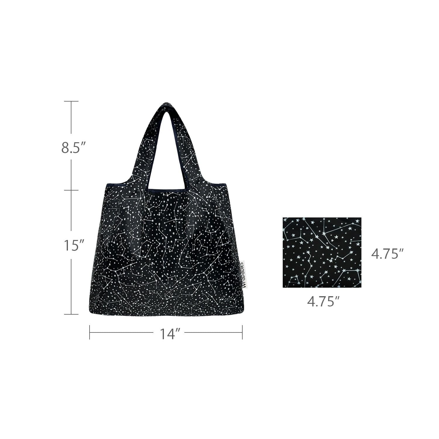 2 PCS Medium Foldable Tote Nylon Reusable Grocery Bag Shopping Carrier Hand