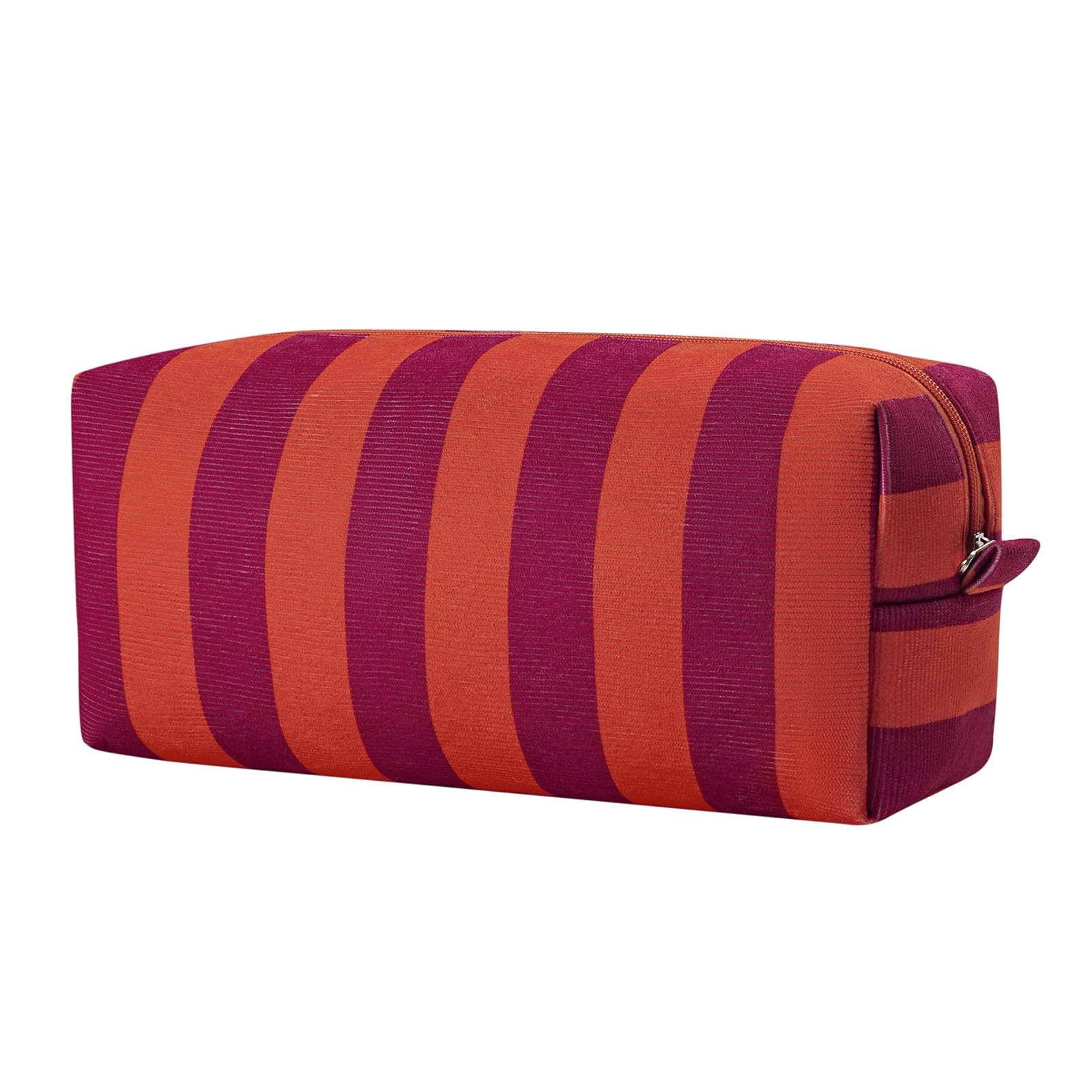 RSRSLEII Striped Hair Tools Travel Bag，Corduroy Dryer Bag, 02red&orange