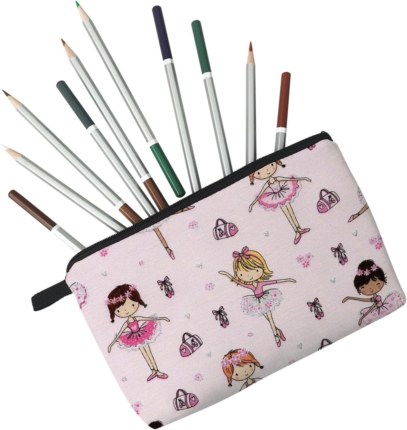 Cartoon Ballet Girl Cosmetic Bag for Women Cute Small Makeup Purse…