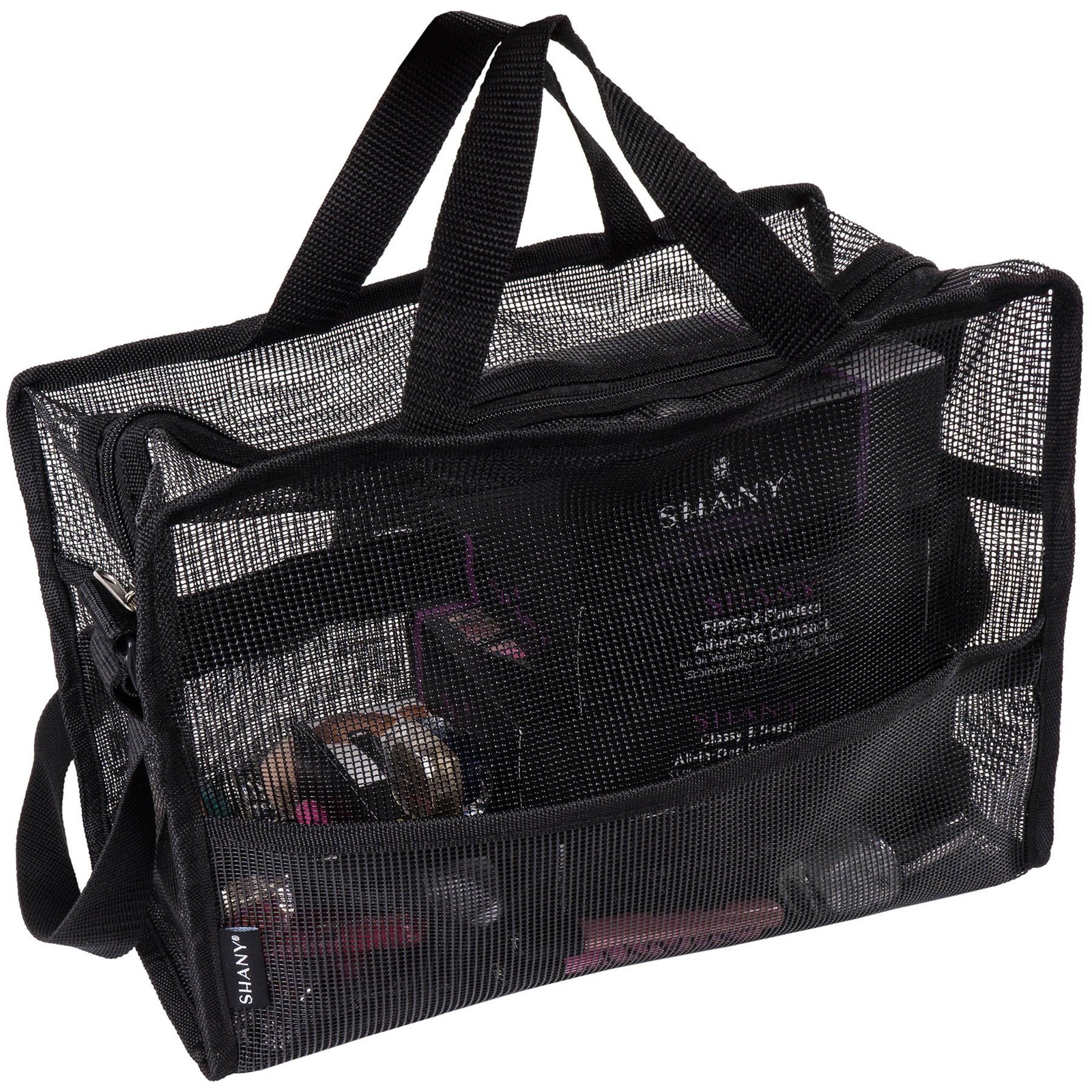 SHANY Collapsible Makeup Tools Travel Mesh 14.5x9x6 Inch (Pack of 1), BLACK