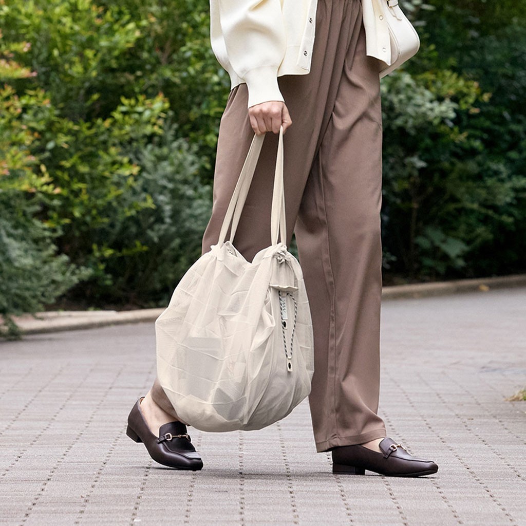 MARNA Shupatto Mesh Bag 25L Foldable Eco Bag Beige Compact Japan