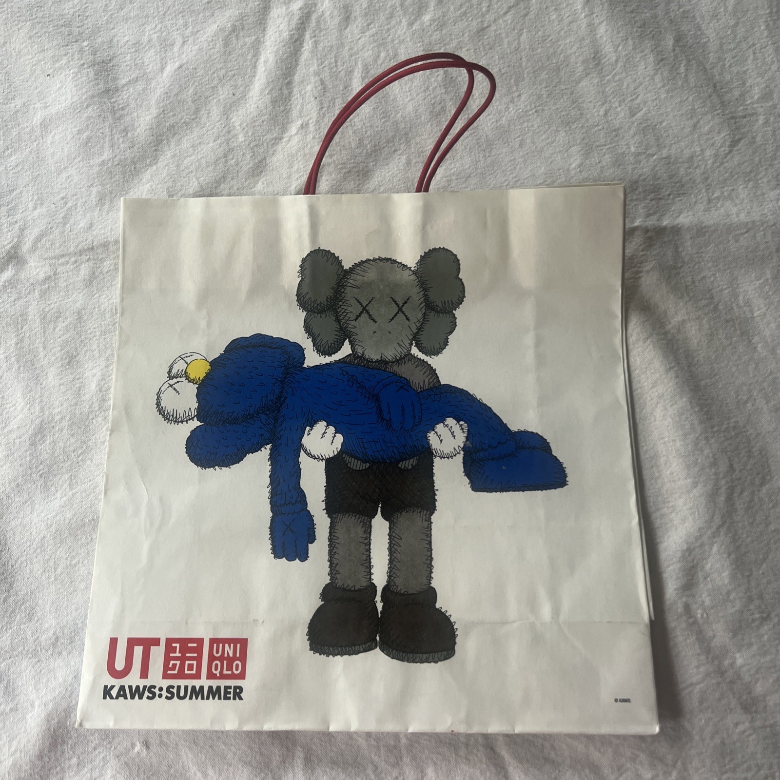 New Uniqlo Kaws Summer 2019 Paper Shopping Bag 13”x13”x4.5”