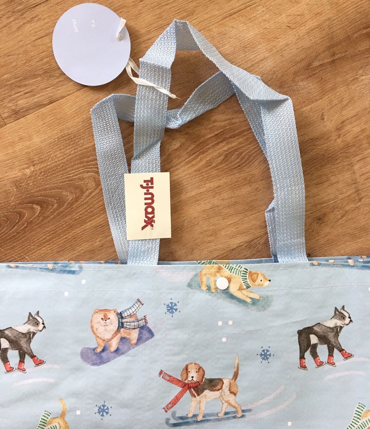 Mixed breed Dogs Winter Sledding Boots Large Reusable Shopping Tote Eco Gift Bag