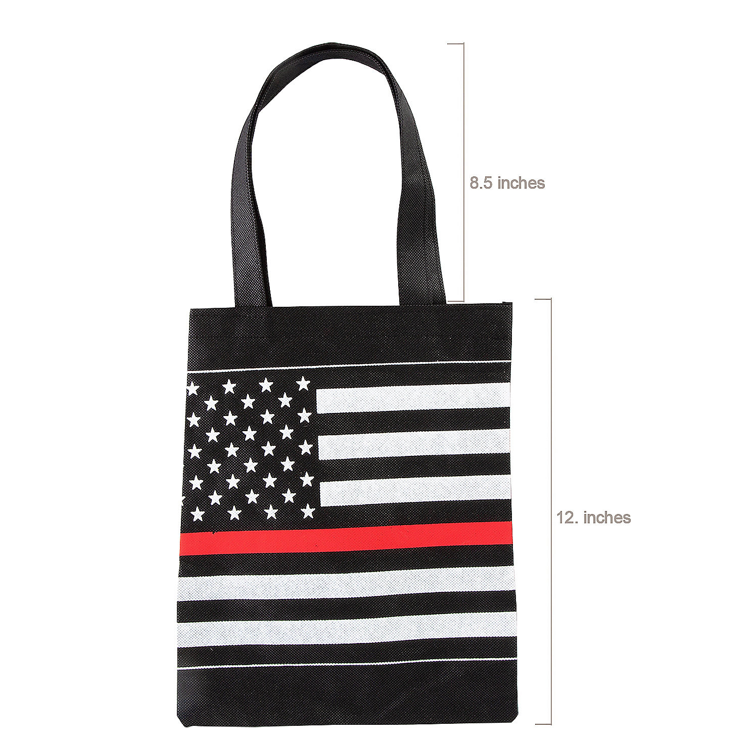 NEW Patriotic Stars & Stripes Shopping Tote Bag 10 x 12 inches double handles