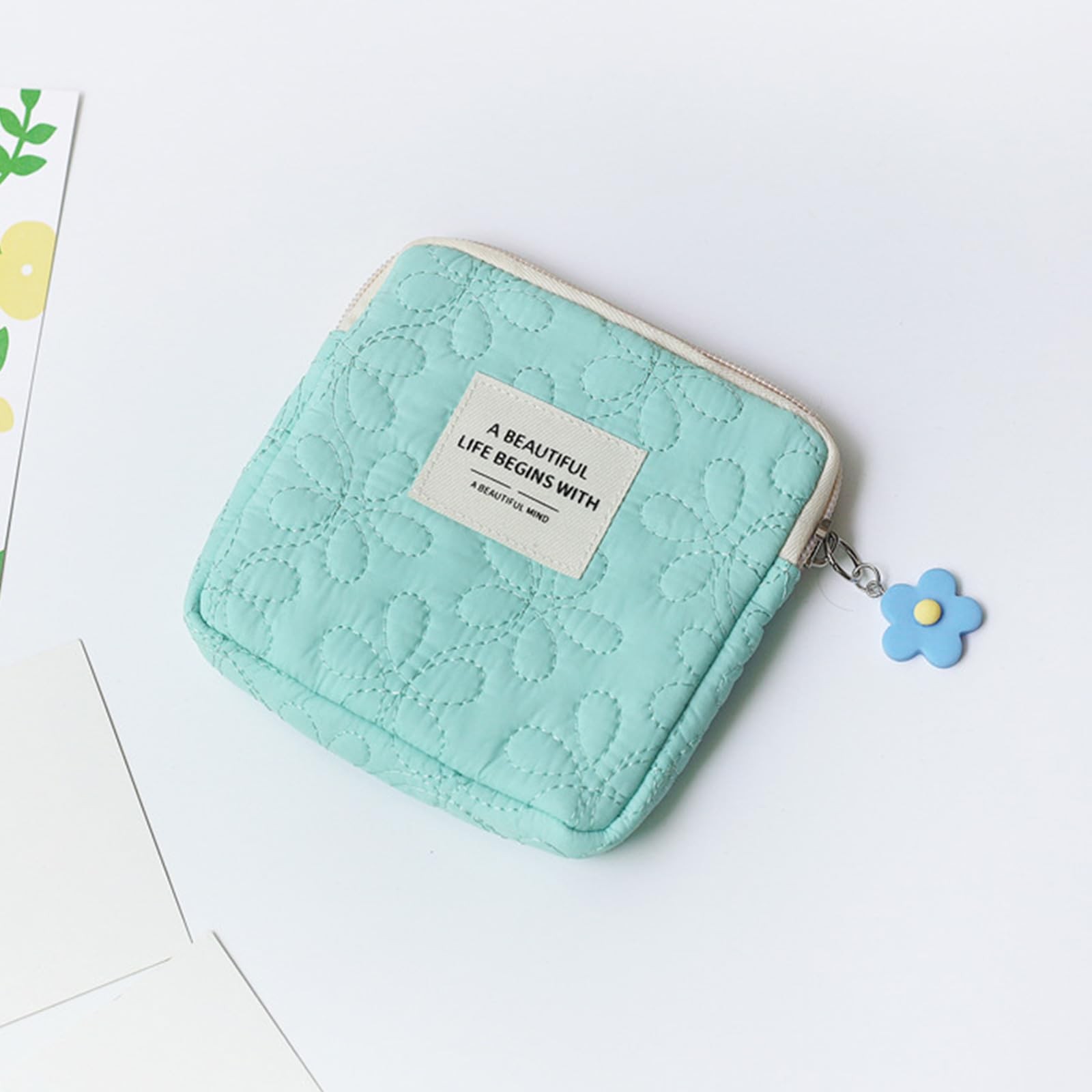 Thereisno Fashion Women Small Cosmetic Bag 11.5x2cm/4.53×0.78inches, Blue