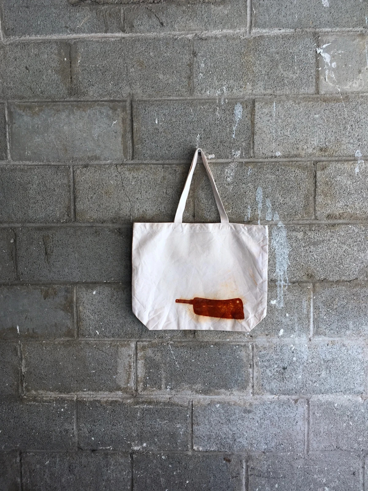 Organic Cotton Farmers Market Tote Rusty Cleavers Handmade XL 18×14.5 Rust Dyed