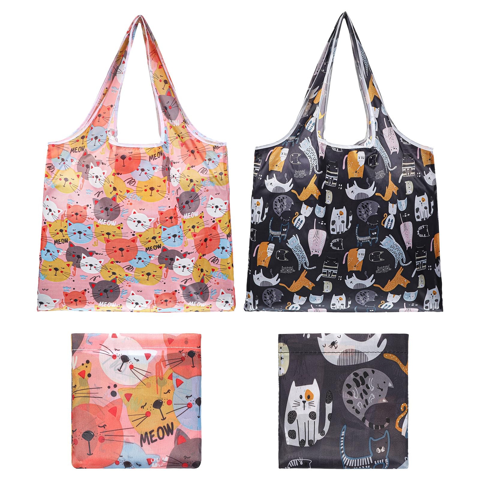 2 Pcs Foldable Shopping Bag Reusable Grocery Bags Extra Large Foldable Shoppi…
