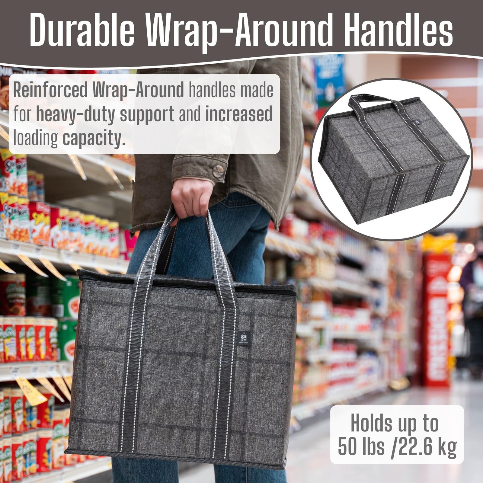 2 Pack Cooler Bag and Insulated Grocery Bags for Food Delivery, Collapsible C…