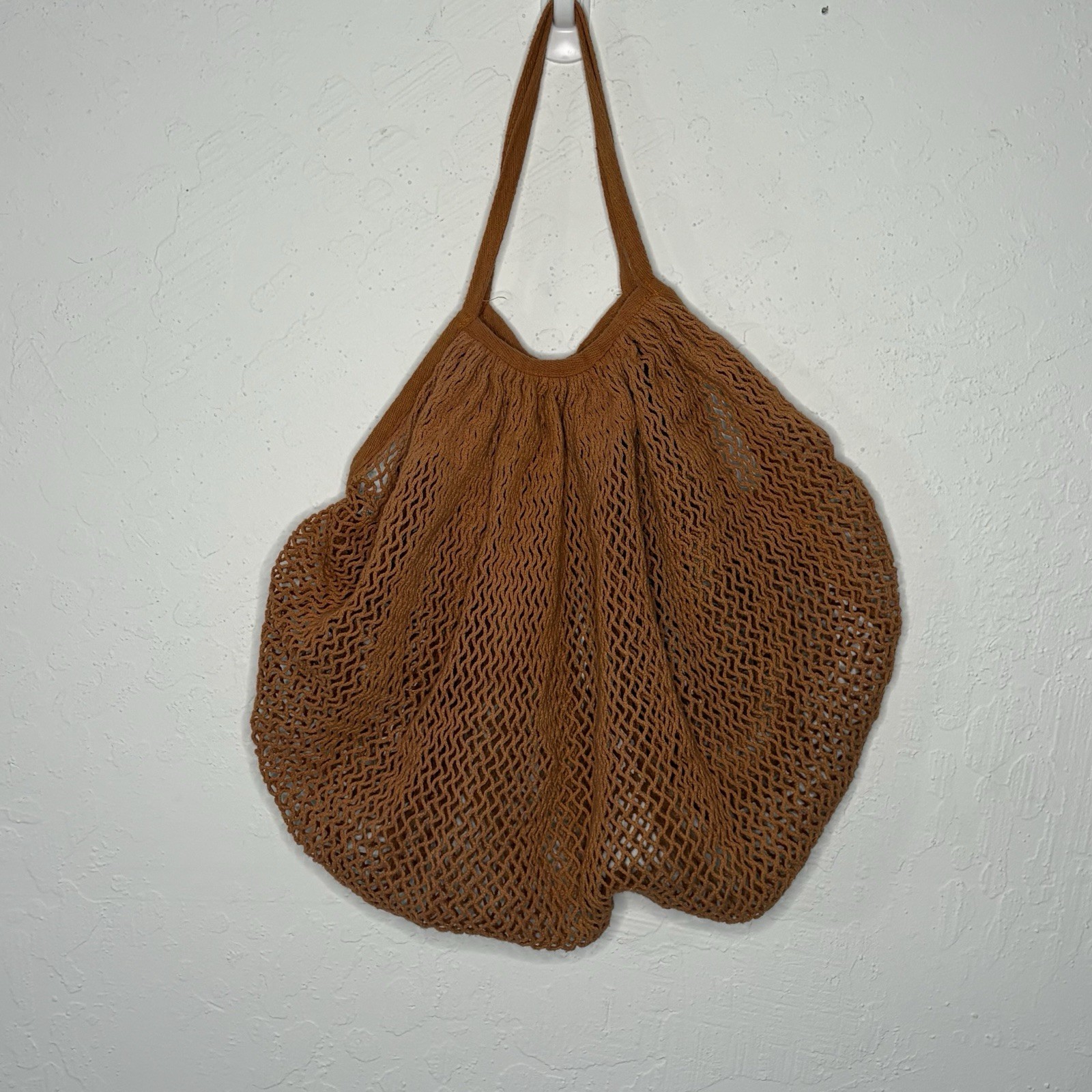 World Market Reusable Mesh Market Bag Orange 100% Cotton Made India Eco Friendly